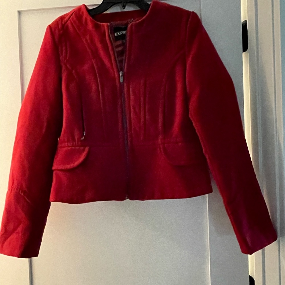 Express | Structured Peplum Jacket Zip Front